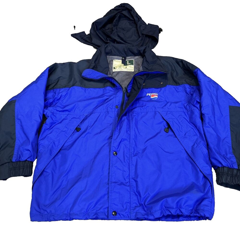 Vintage Pepsi Wear guard Water Resistant Ski Jacket Men’s Size Large - Hooded